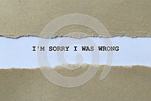 i\'m sorry i was wrong on white paper photo