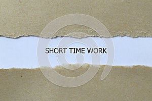 short time work on white paper