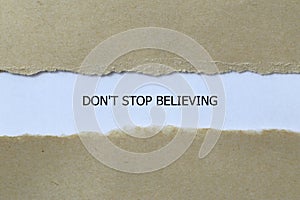 don't stop believing on white paper