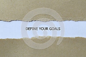 define your goals on white paper photo
