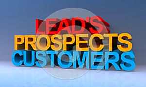 Lead`s prospects customers on blue