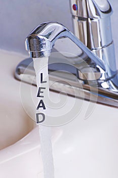 Lead In Tap or Drinking Water Running in Stream of Water