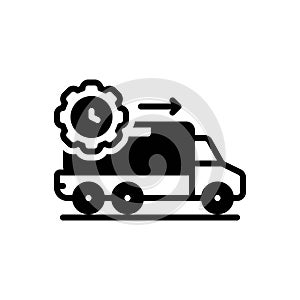 Black solid icon for Lead Time And Punctuality, lead time and delivery photo