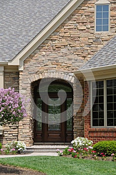 Leaded Glass Entry Door