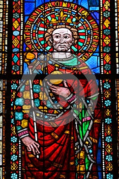 Leaded pane at Strasbourg Cathedral, France