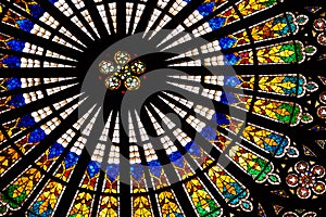 Leaded pane at Strasbourg Cathedral, France