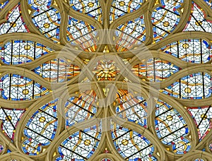 Leaded panes in catholic cathedral