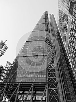 Leadenhall Building in London, black and white