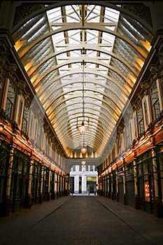 Leadenhall market shopping arcade london uk