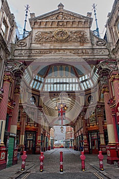 Leadenhall market shopping arcade london uk