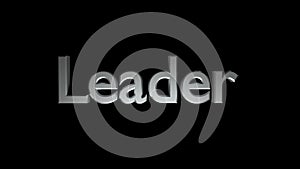 Leader coaching animation with streaking text in grey