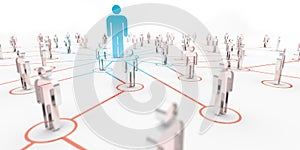 Leader connecting a group of people 3D rendering