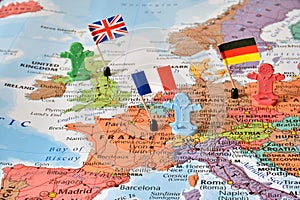 Leader countries Germany, France, UK, concept image