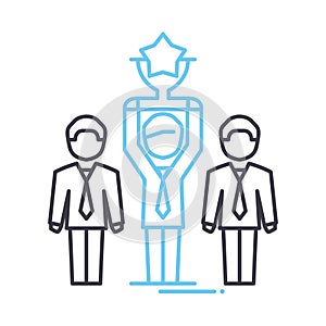 leader employee line icon, outline symbol, vector illustration, concept sign