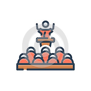 Color illustration icon for Leader, chieftain and group photo