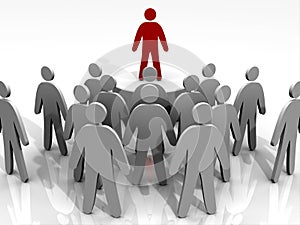 Leader leading people