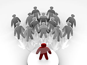 Leader leading people