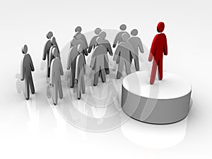 Leader leading people