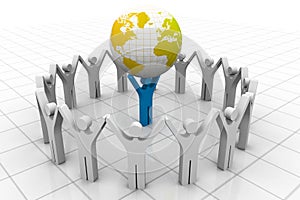 Leader lifting world