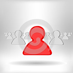 Leader in organization of people vector icon