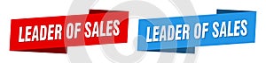 Leader of sales banner. leader of sales ribbon label sign set