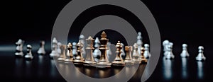 Leader and success business competition concept. Chess board game strategy