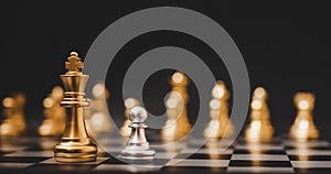 Leader and success business competition concept. Chess board game strategy