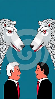 The leader talks with each other.