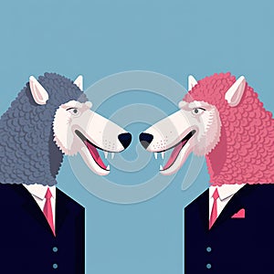 The leader talks with each other.