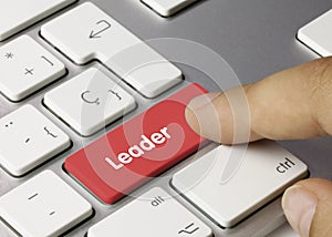 Leader - Inscription on Red Keyboard Key photo