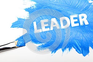 Leadership business concept - brush painting word