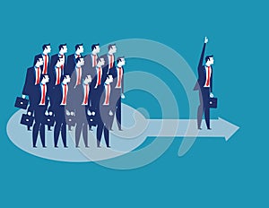 Leadership. Business lading team of worker go forward. Concept business vector illustration photo