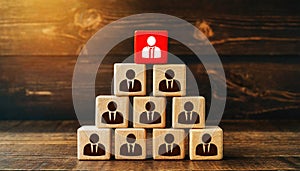 Leadership or Business Motivation Concept - Wooden Blocks Shape - Generative Ai