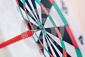 Leadership concept Arrows on archery target of dartboard Target business concept