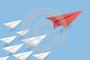 Leadership Concept Background. Paper Air Plane Vector Illustration