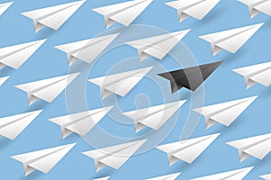 Leadership Concept Background. Paper Air Plane Vector Illustration