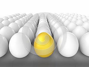 Leadership concept with golden egg