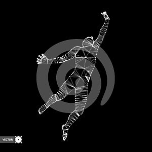 Leadership concept. Jumping man. Emblem for sport championship. Vector illustration