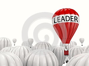 Leadership concept with red hot air balloon