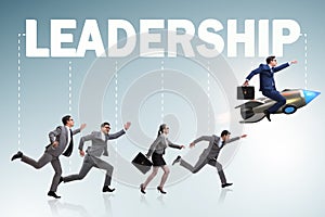 The leadership concept with various business people