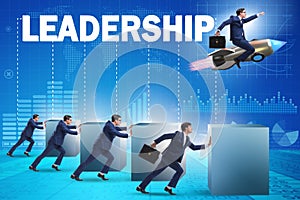 The leadership concept with various business people