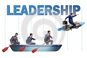 The leadership concept with various business people