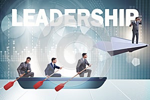 The leadership concept with various business people