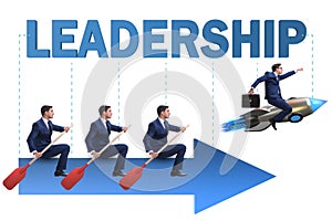 The leadership concept with various business people