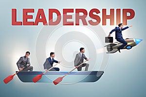 The leadership concept with various business people