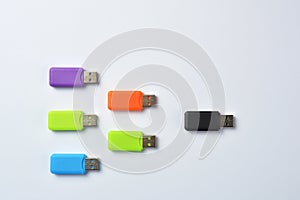 Leadership concepts with multi colored usb