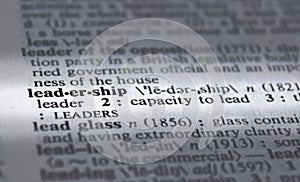 Leadership Defined text word in dictionary