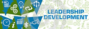 Leadership Development Green Blue Triangles Business Symbols Horizontal