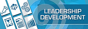 Leadership Development Random Shapes Blue Business Symbols Background