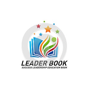 Leadership Education Book Logo Design Concept Vector. Success Leader Book Logo Template. Icon Symbol